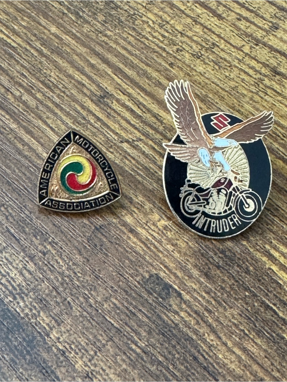 Vintage Motorcycle Pin Lot AMA American Motorcycle Assoc Suzuki Intruder